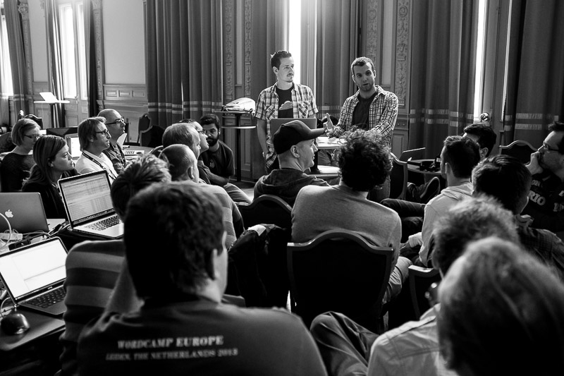 Mike Schroder and Andrew Nacin explain how to contribute to WordPress during contributer’s day at WordCamp Europe 2013.