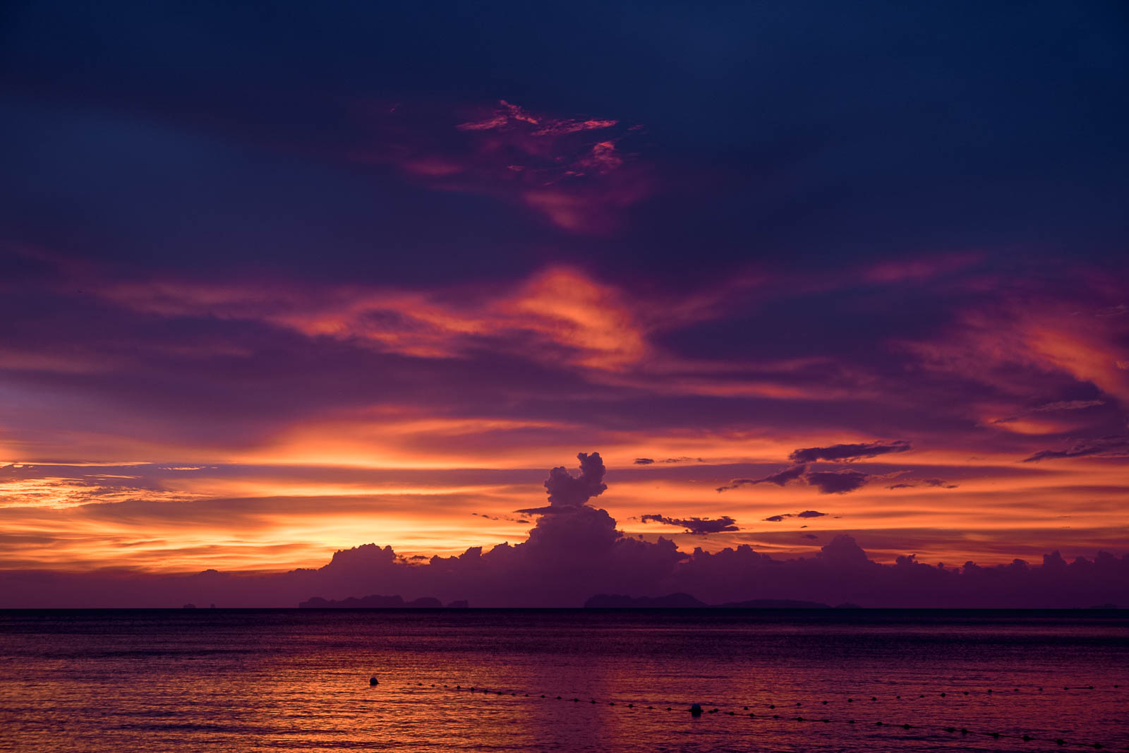 Amazing clouds after a rainstorm during sunset on Ko Lanta, Thailand
