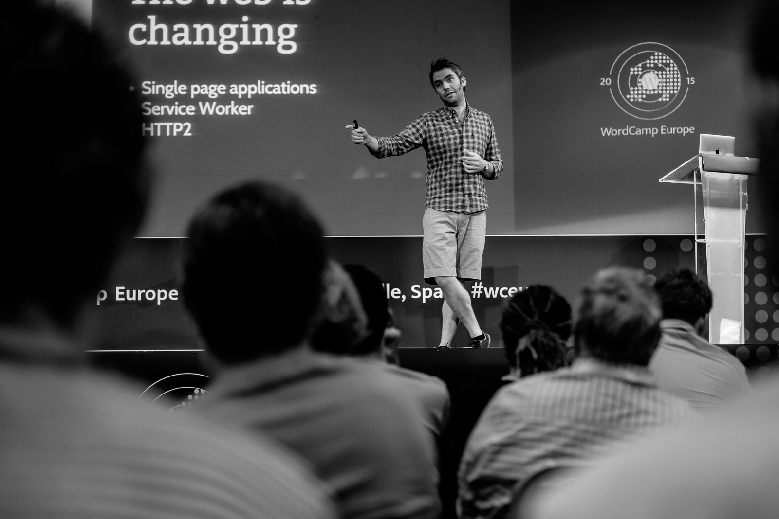 jack Lenox on stage at WCEU