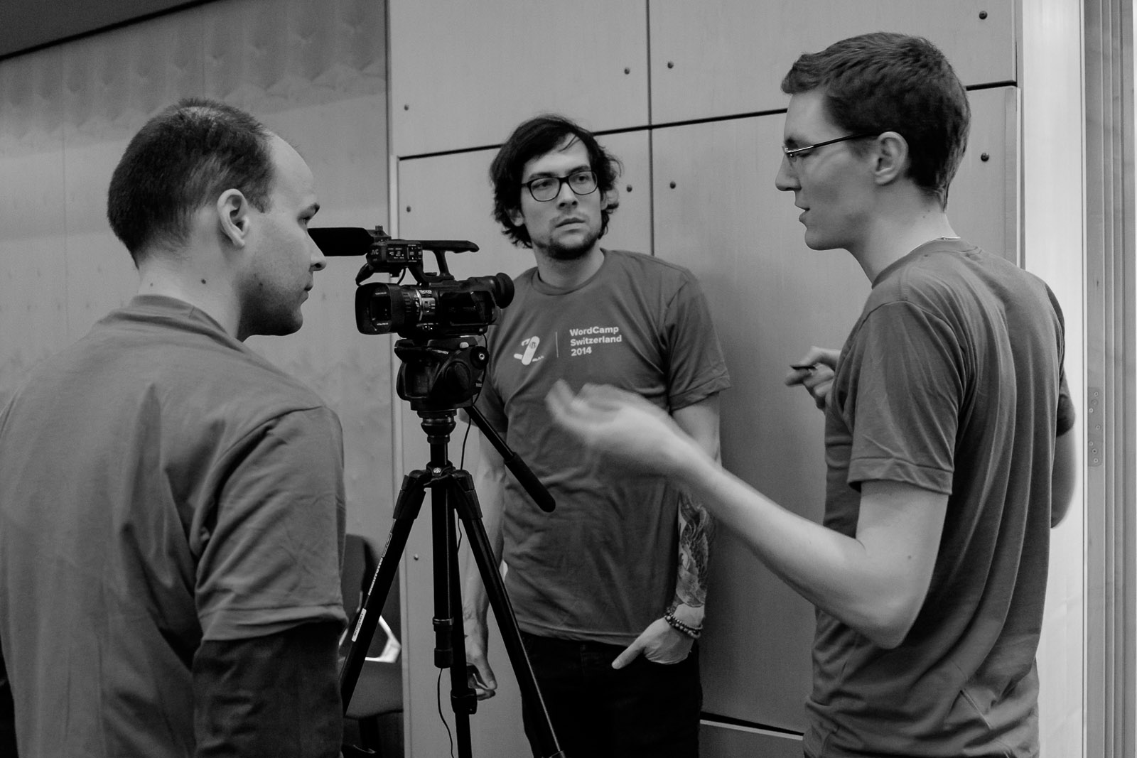 @michael_herb, @claudehagen and @pandulu are preparing equipment to capture all of #wcch's talks on video.