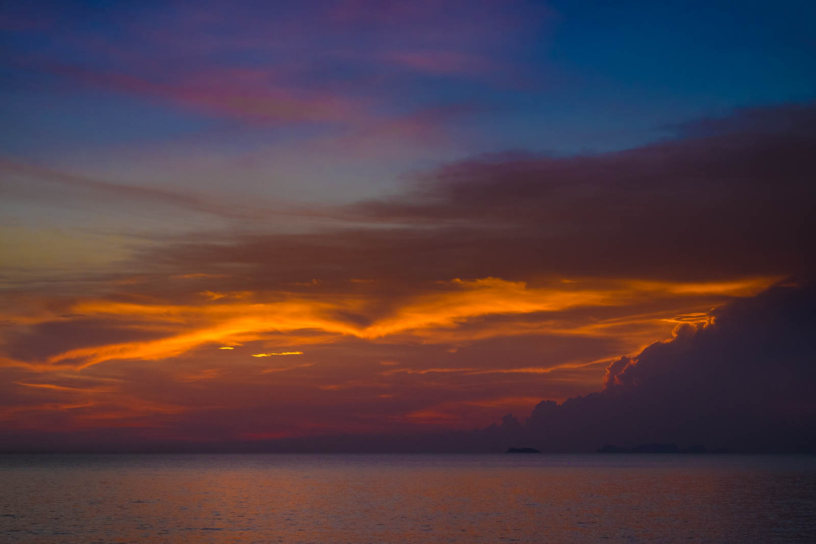 Colors and clouds during sunset on Ko Lanta, Thailand