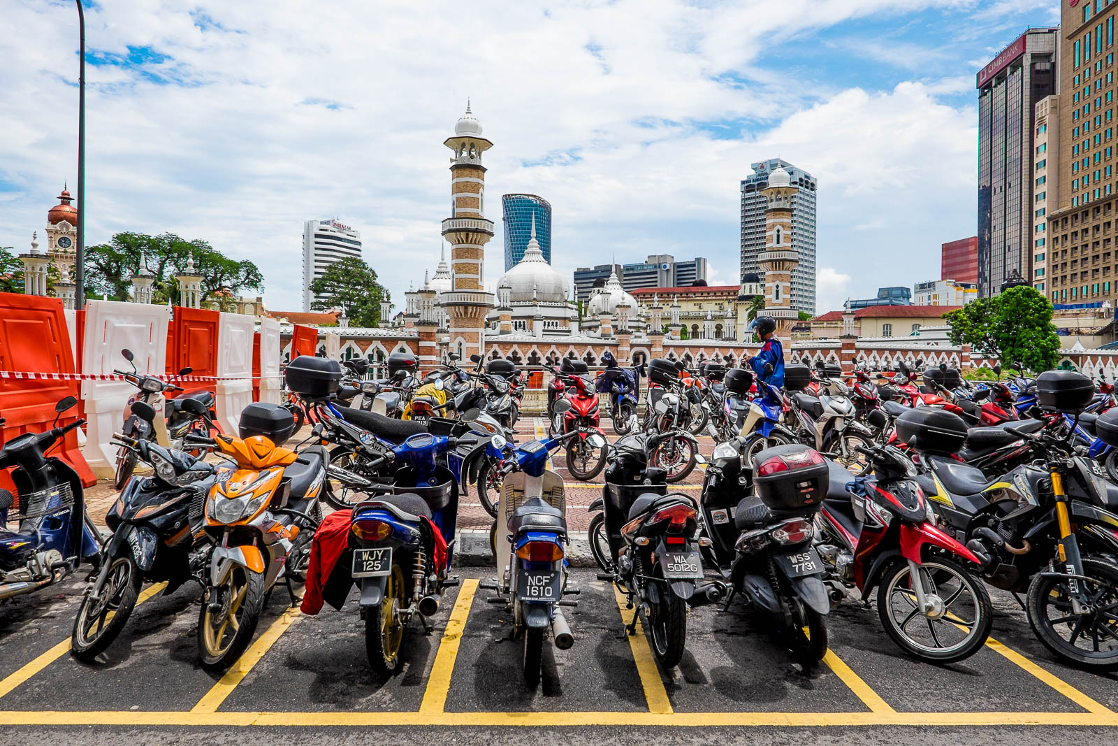 Mosque and Scooters in Kuala Lumpur