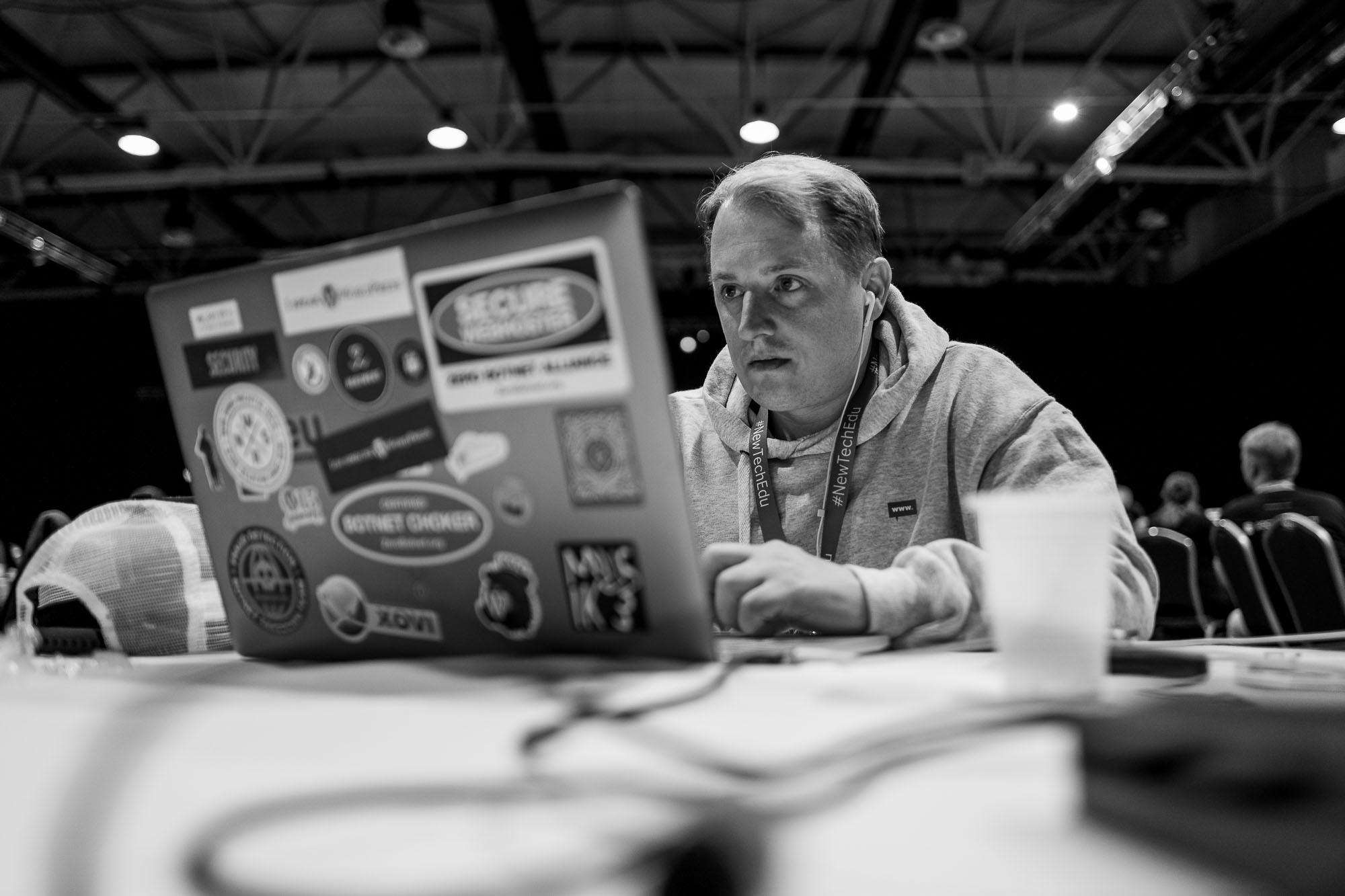 Contributor Nikolai Graf-Rüssel working on his laptop